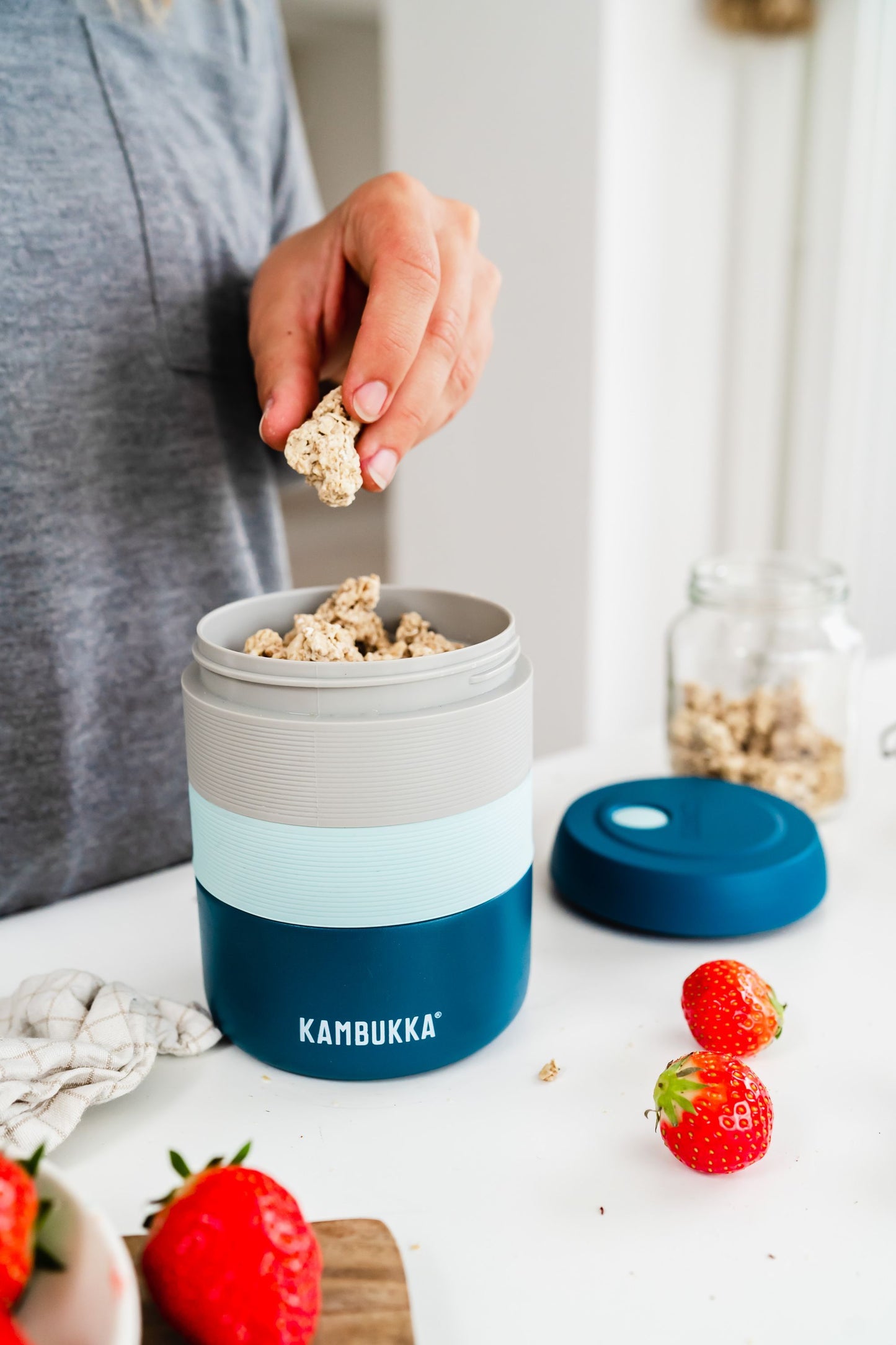 Kambukka Spout lid Snack Container 75ml White Waterfles